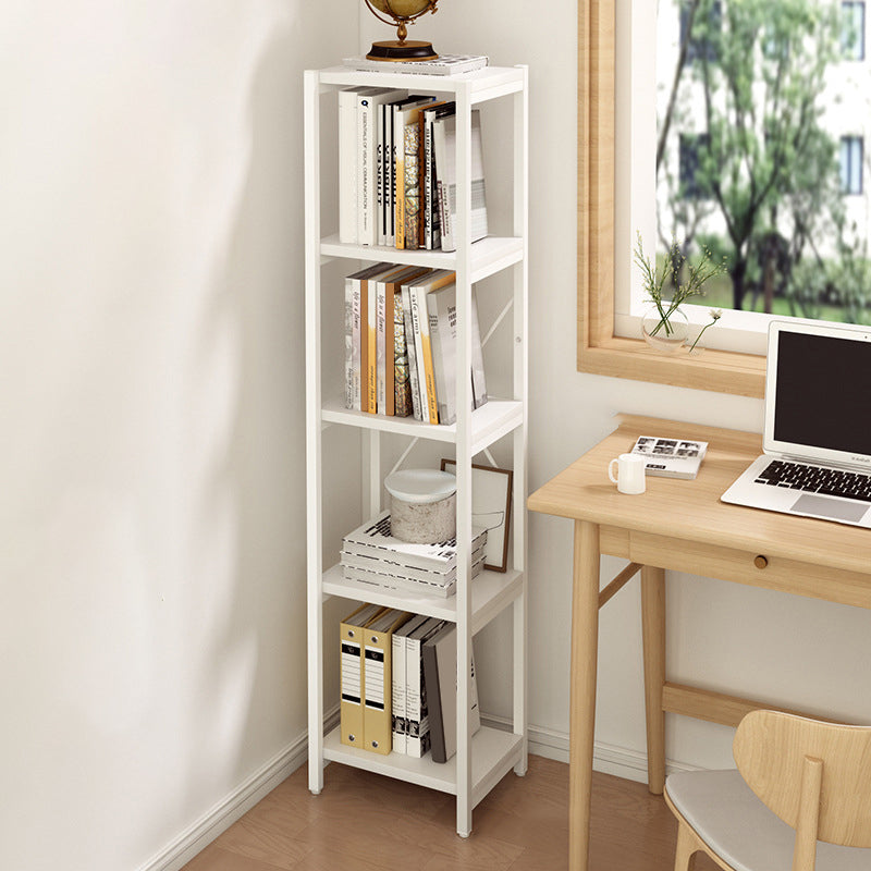 Contemporary Metal Open Bookcase Engineered Wood Shelf Bookcase for Study Room