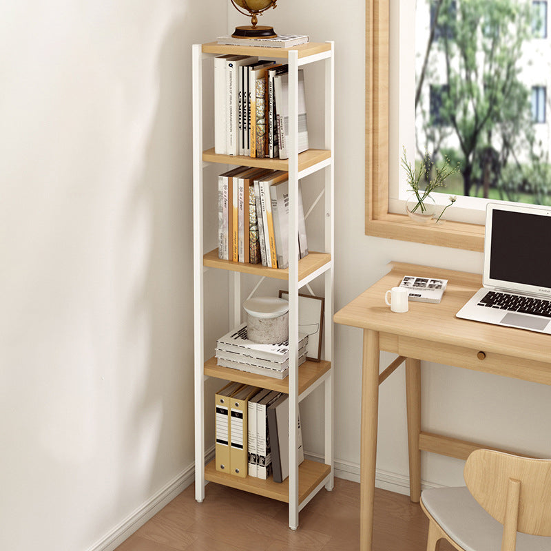 Contemporary Metal Open Bookcase Engineered Wood Shelf Bookcase for Study Room