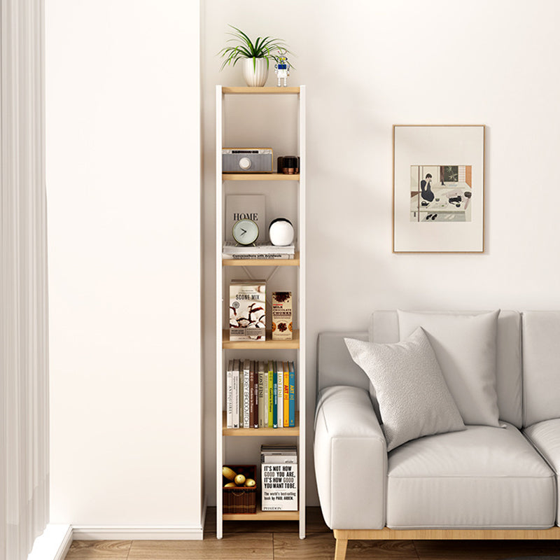 Contemporary Metal Open Bookcase Engineered Wood Shelf Bookcase for Study Room