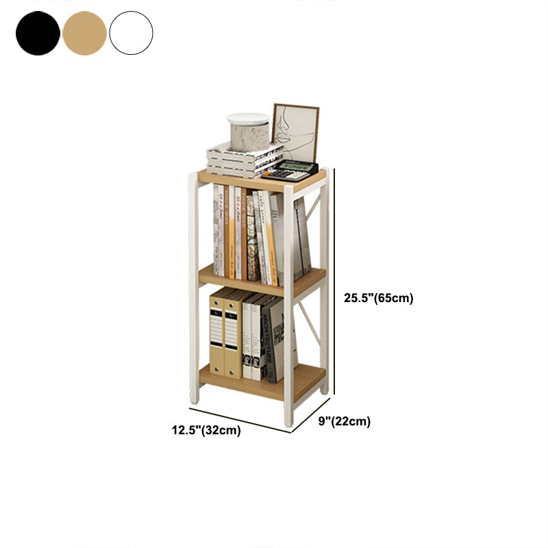 Contemporary Metal Open Bookcase Engineered Wood Shelf Bookcase for Study Room