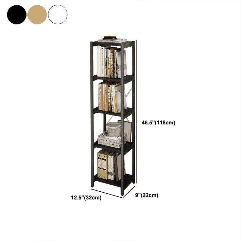 Contemporary Metal Open Bookcase Engineered Wood Shelf Bookcase for Study Room