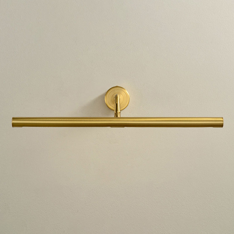 Linear Shade Metal Wall Sconce Modern Style 1-Light Mirror Wall Mount Light in Gold