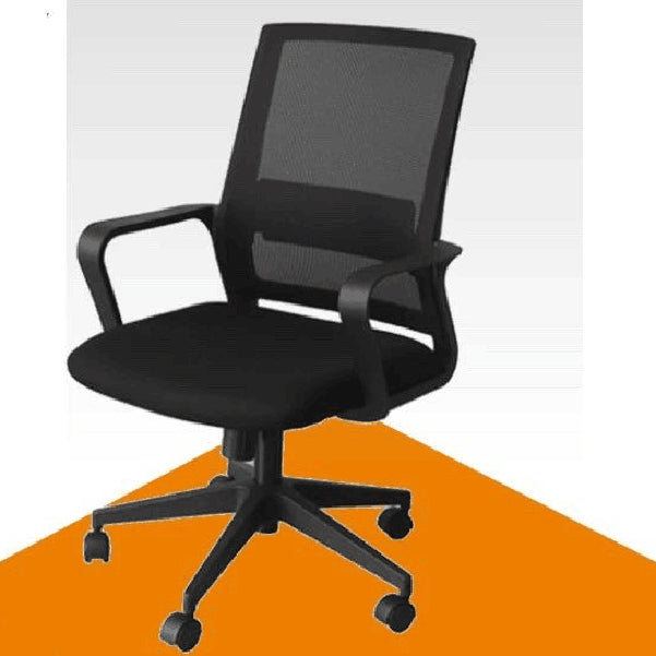 Contemporary Mesh Desk Chair with Nylon Legs Black Office Chair