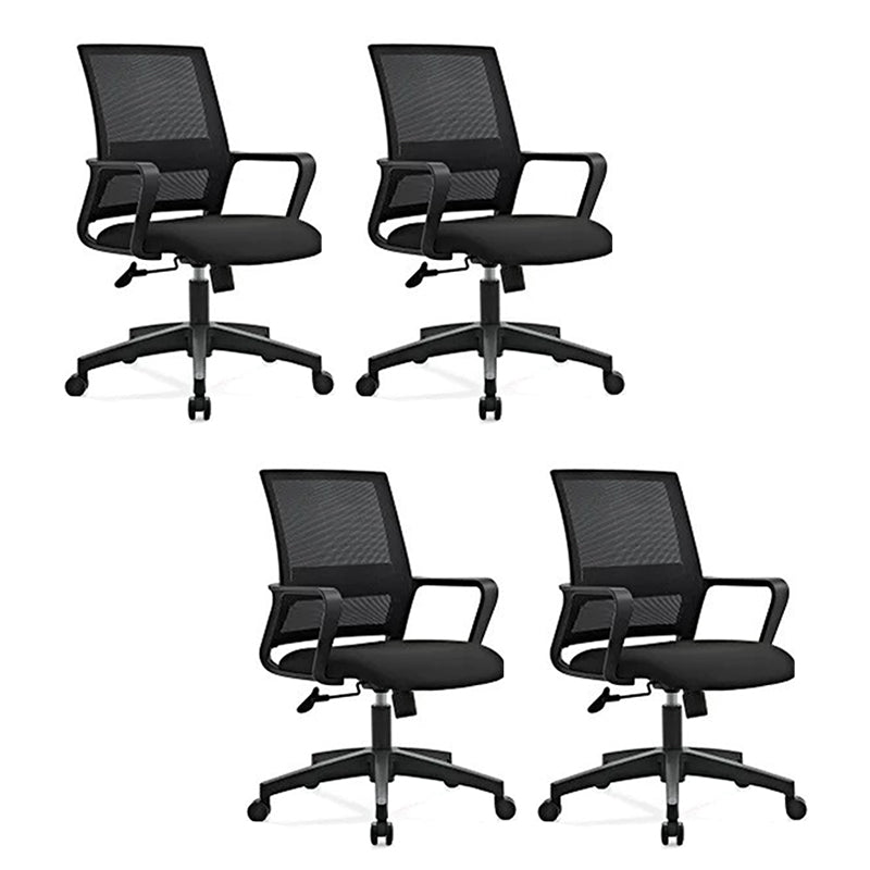 Contemporary Mesh Desk Chair with Nylon Legs Black Office Chair