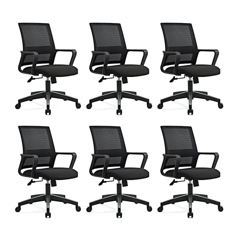 Contemporary Mesh Desk Chair with Nylon Legs Black Office Chair