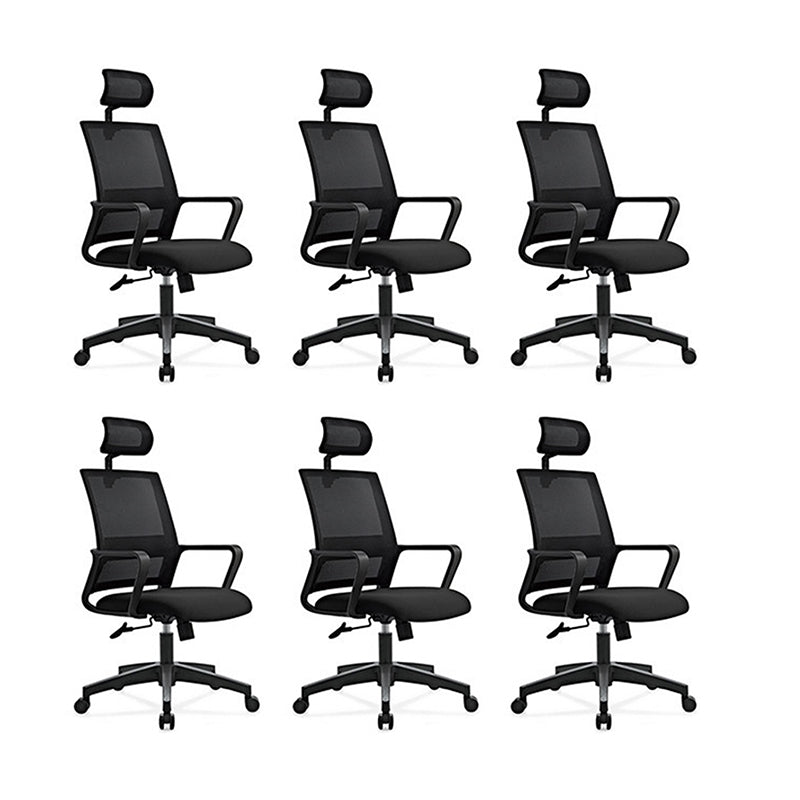 Contemporary Mesh Desk Chair with Nylon Legs Black Office Chair