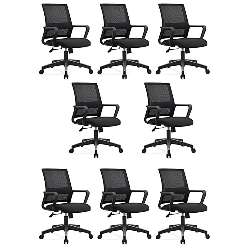 Contemporary Mesh Desk Chair with Nylon Legs Black Office Chair