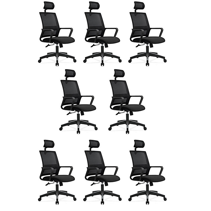 Contemporary Mesh Desk Chair with Nylon Legs Black Office Chair