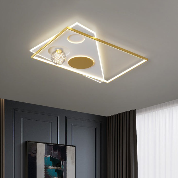 Modern Lighting Fixture LED Flush Mounted Ceiling Lights with Glass Shade