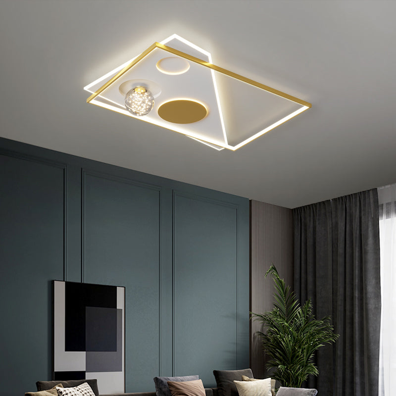 Modern Lighting Fixture LED Flush Mounted Ceiling Lights with Glass Shade