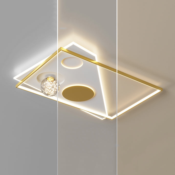 Modern Lighting Fixture LED Flush Mounted Ceiling Lights with Glass Shade