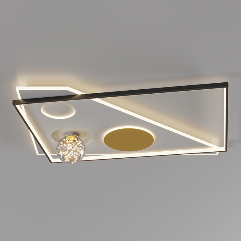 Modern Lighting Fixture LED Flush Mounted Ceiling Lights with Glass Shade