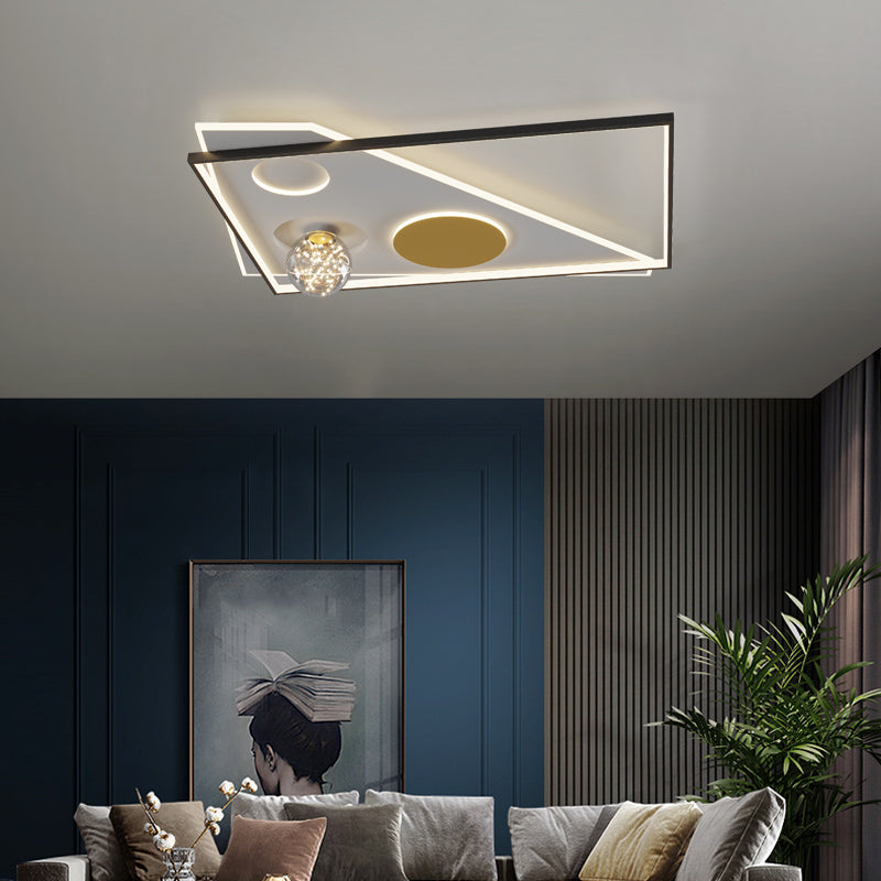 Modern Lighting Fixture LED Flush Mounted Ceiling Lights with Glass Shade