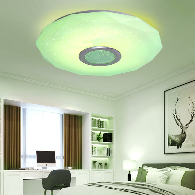 Modern Bluetooth LED Ceiling Light White Shaded Ceiling Lamp Fixture with Acrylic Shade