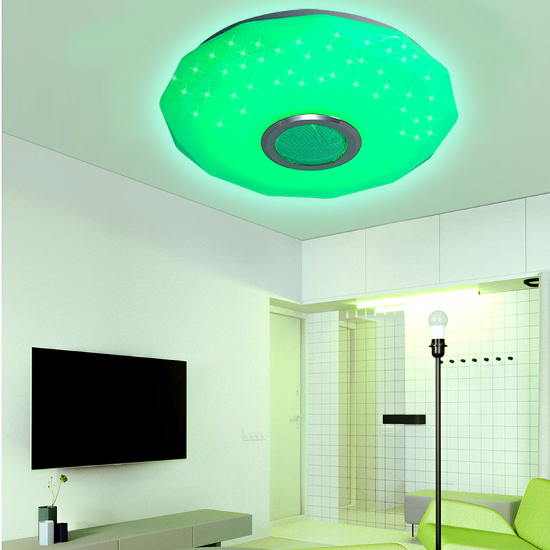 Modern Bluetooth LED Ceiling Light White Shaded Ceiling Lamp Fixture with Acrylic Shade