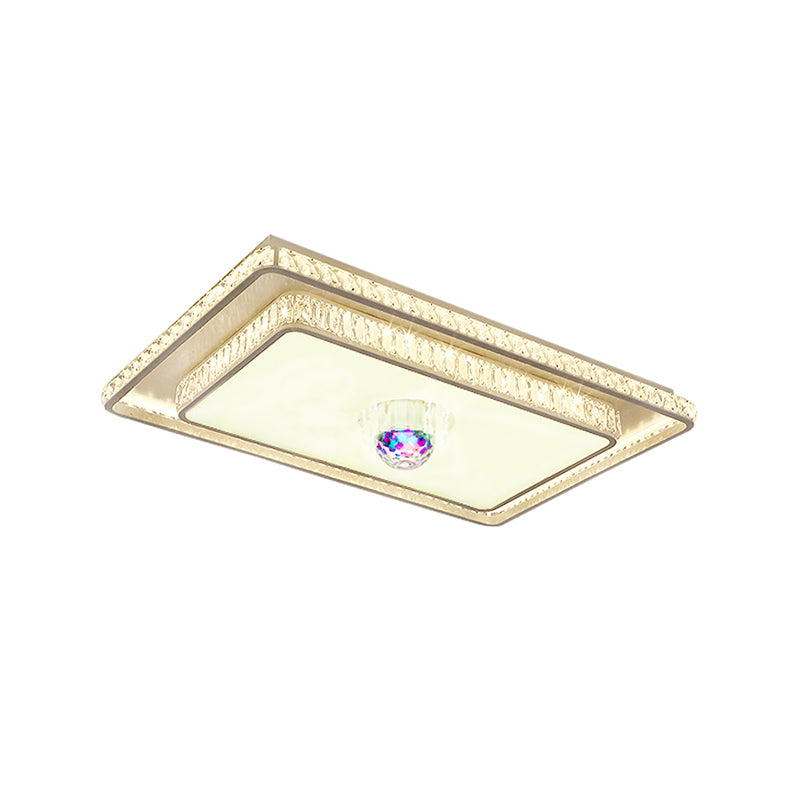 Crystal Square Ceiling Mounted Light Modern Bluetooth LED White Ceiling Lighting