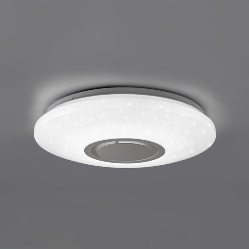 Circle Bedroom Ceiling Lamp Acrylic LED Bluetooth Simple Close to Ceiling Light in White