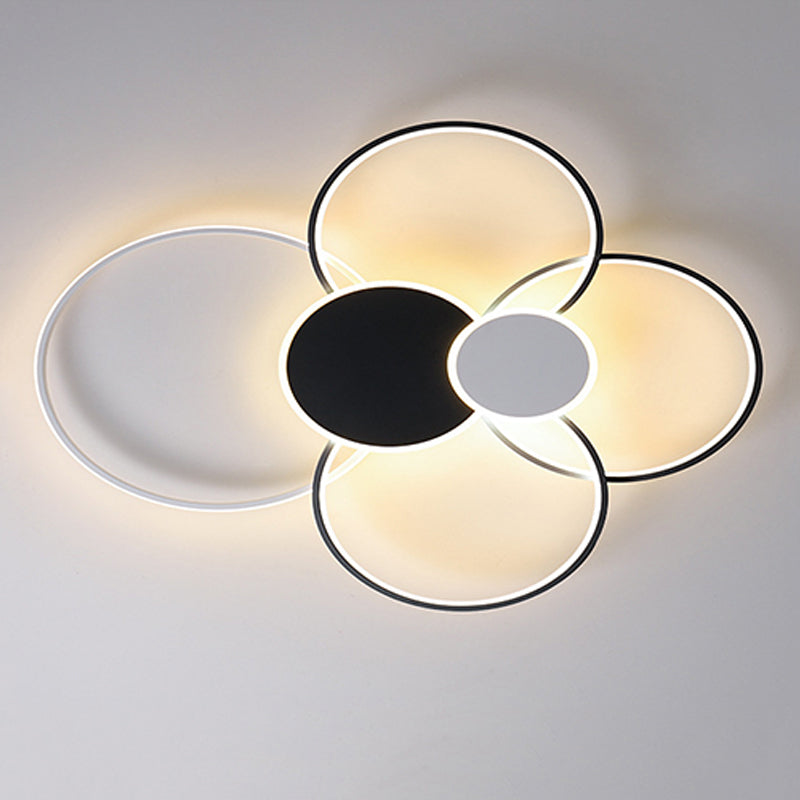 Contemporary Circular Flush Light Fixture Metal 6 Light Flushmount Lighting