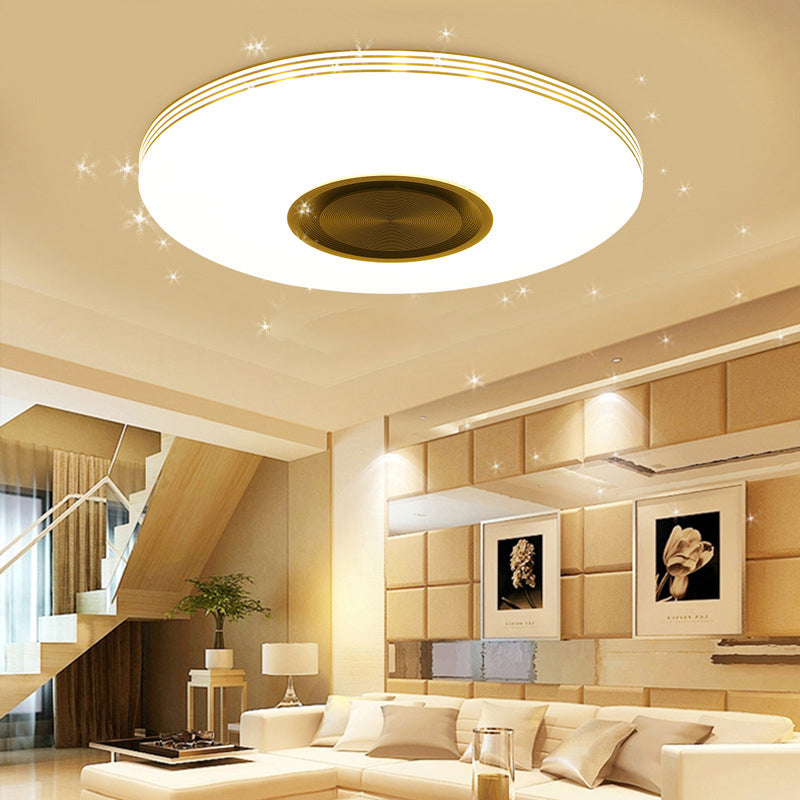 Acrylic Circle Ceiling Light Fixture Simple LED Bluetooth Ceiling Flush in White