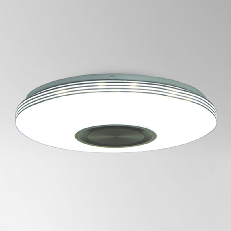 Acrylic Circle Ceiling Light Fixture Simple LED Bluetooth Ceiling Flush in White