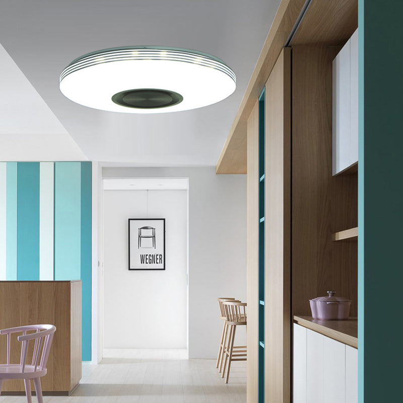 Acrylic Circle Ceiling Light Fixture Simple LED Bluetooth Ceiling Flush in White