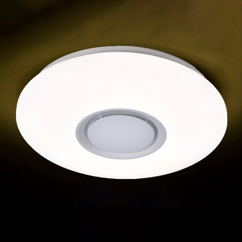 Modern Circular Ceiling Lighting Plastic Bluetooth LED Bedroom Ceiling Flush in White