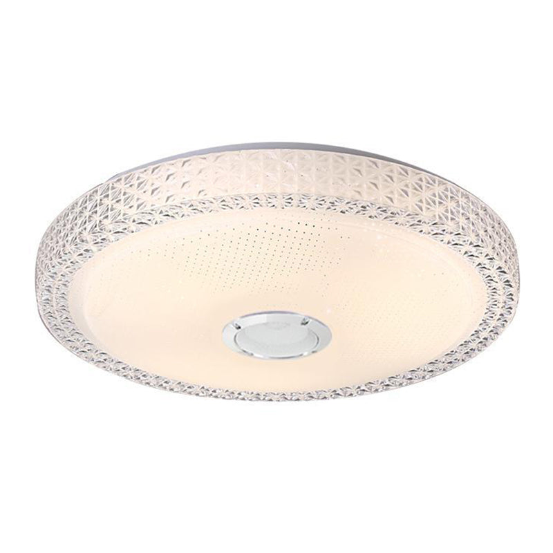 Acrylic Round Ceiling Mount Light Fixture Modern Bluetooth LED White Ceiling Light