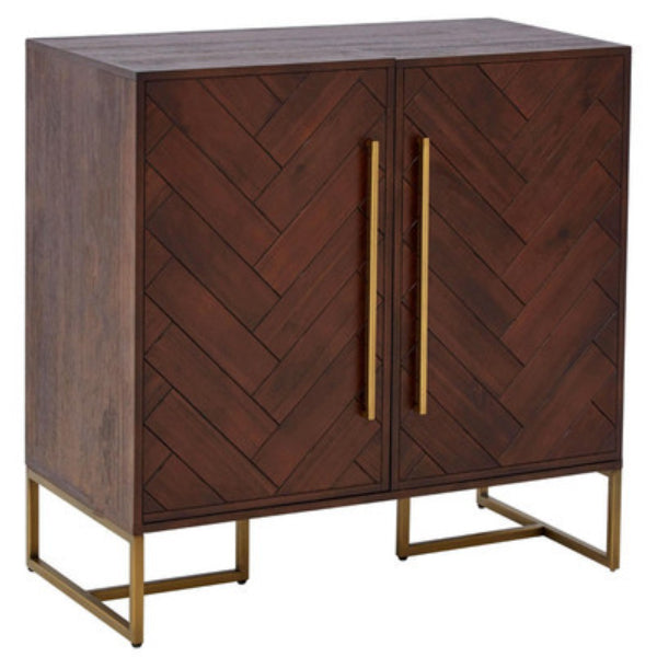 Pine Wood Living Room Sideboard Cabinet Glam Credenza with Storage