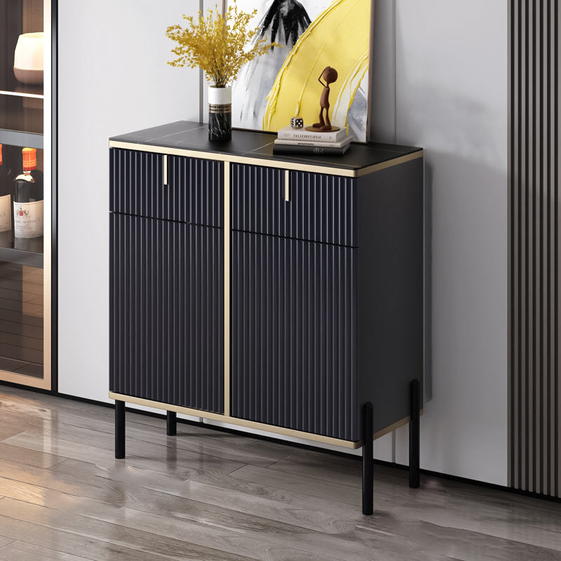 Glam Style Sideboard Sintered Stone Top Server with Door and Drawer