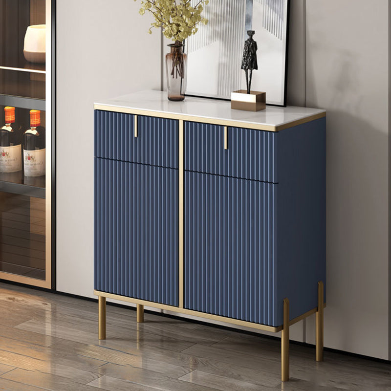 Glam Style Sideboard Sintered Stone Top Server with Door and Drawer