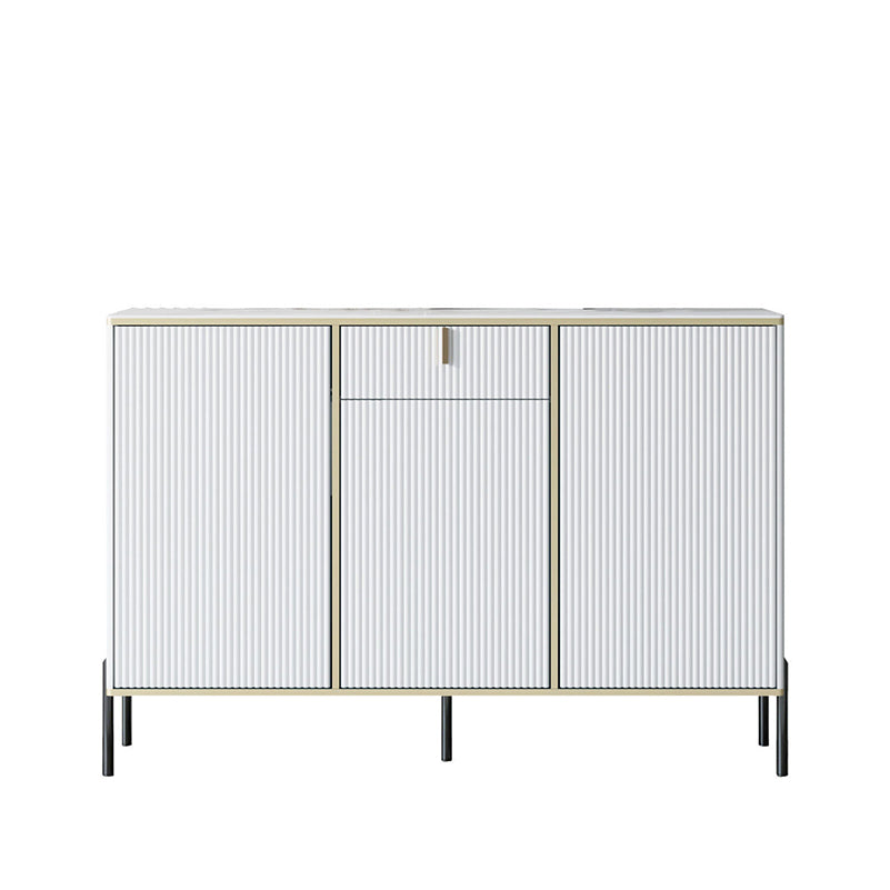 Glam Style Sideboard Sintered Stone Top Server with Door and Drawer