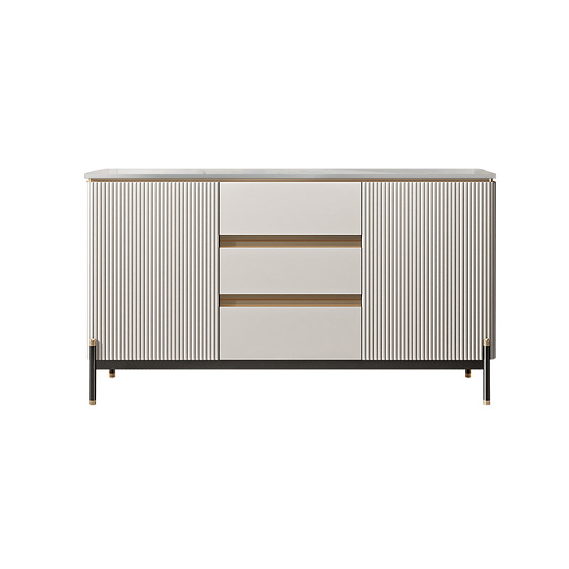 Glam Sideboard Sintered Stone Top Server with Door and Drawer