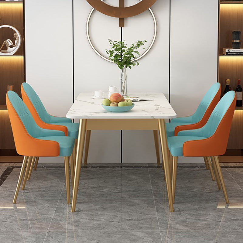 Traditional Luxury Dining Table 4 Legs Rectangle Table for Home