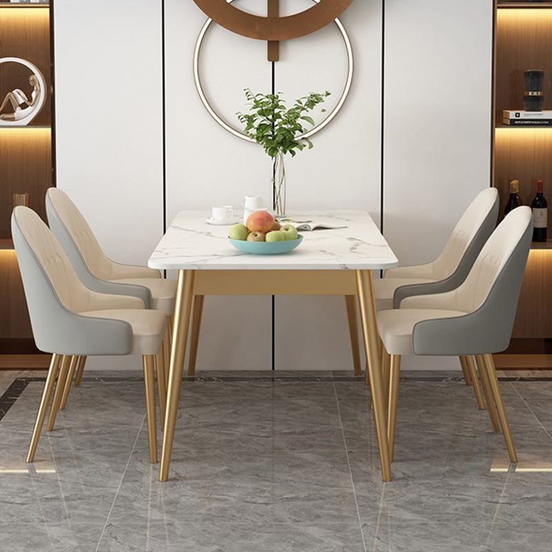 Traditional Luxury Dining Table 4 Legs Rectangle Table for Home