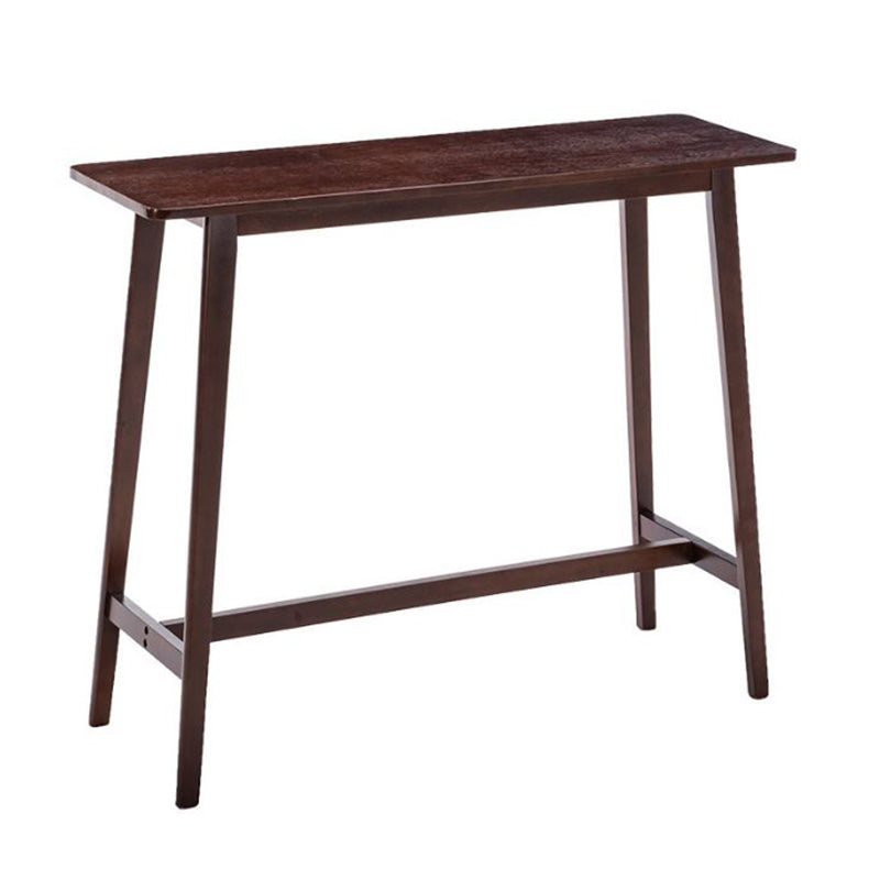 Contemporary Rectangle Bar Table Solid Wood Bistro Bar Desk with Footrest