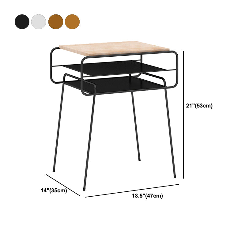 Lower Shelf Bed Nightstand Open Storage Night Table With Legs