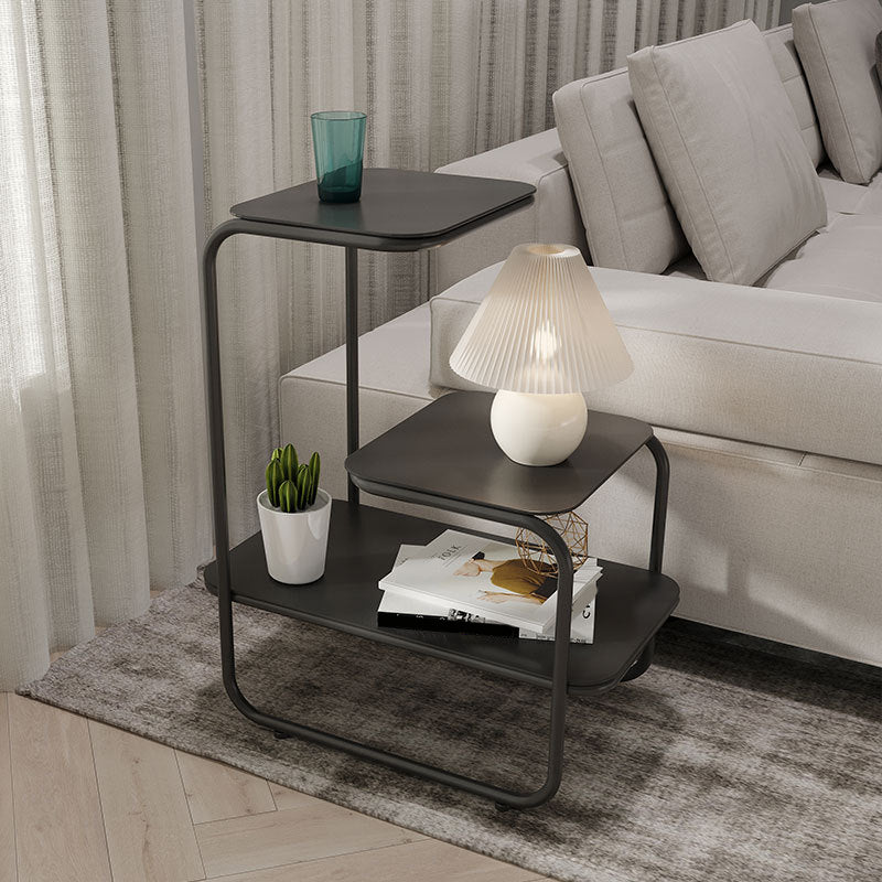 Open Storage Accent Table Nightstand Industrial Metal Bed Nightstand