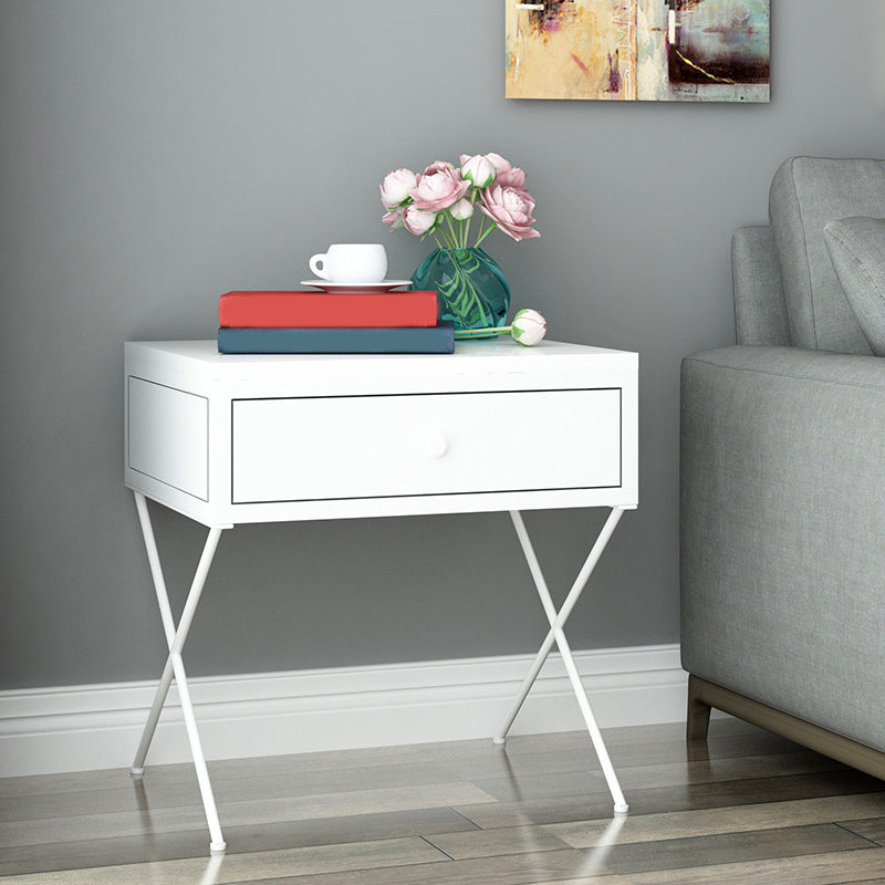 Glam 1 - Drawer Accent Table Nightstand Iron Bedside Cabinet