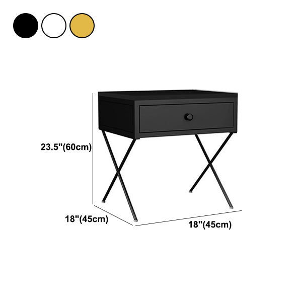 Glam 1 - Drawer Accent Table Nightstand Iron Bedside Cabinet