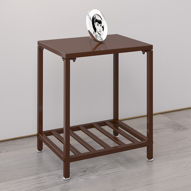 Modern Open Storage Nightstand Metal Night Table with Shelves