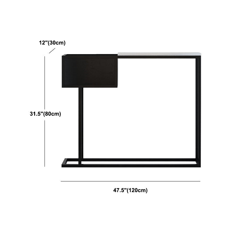 11.8" W Console Table Rectangle Contemporary Metal End Table