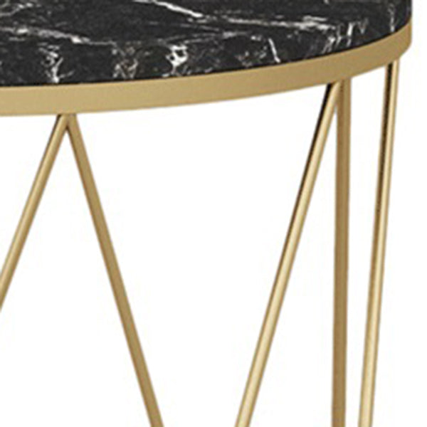 Modern Marble Console Sofa Table Half Moon End Table with Shelf for Hall