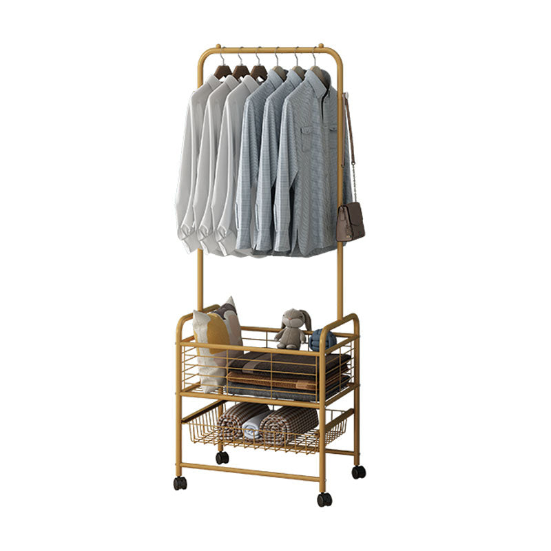 Contemporary Hall Stand Metal Storage Baskets Shelving Included Free Standing Coat Rack