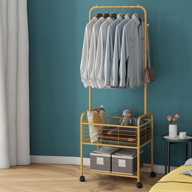 Contemporary Hall Stand Metal Storage Baskets Shelving Included Free Standing Coat Rack