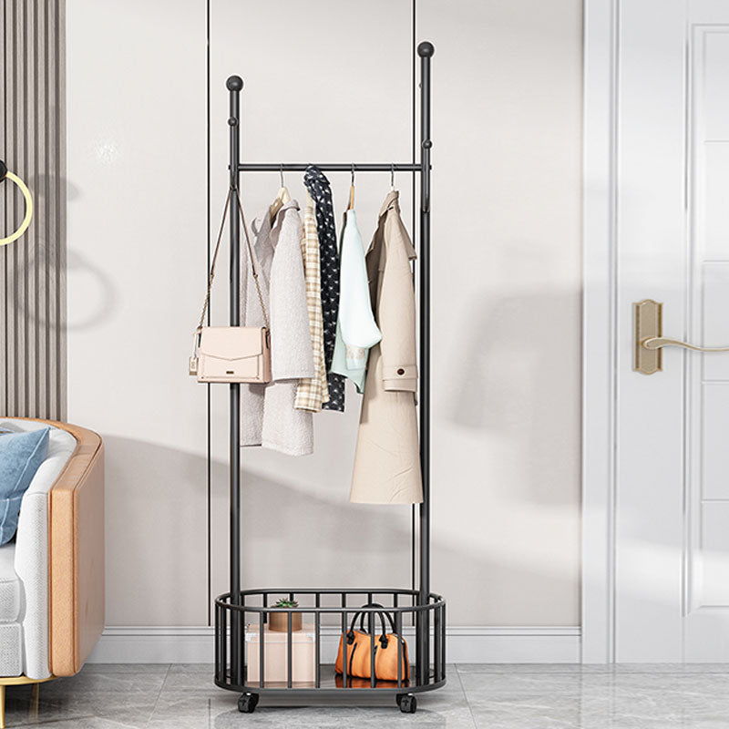 Contemporary Hall Stand Metal Hooks Shelving Included Free Standing Coat Rack