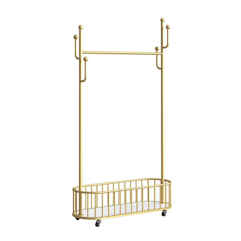 Contemporary Hall Stand Metal Hooks Shelving Included Free Standing Coat Rack