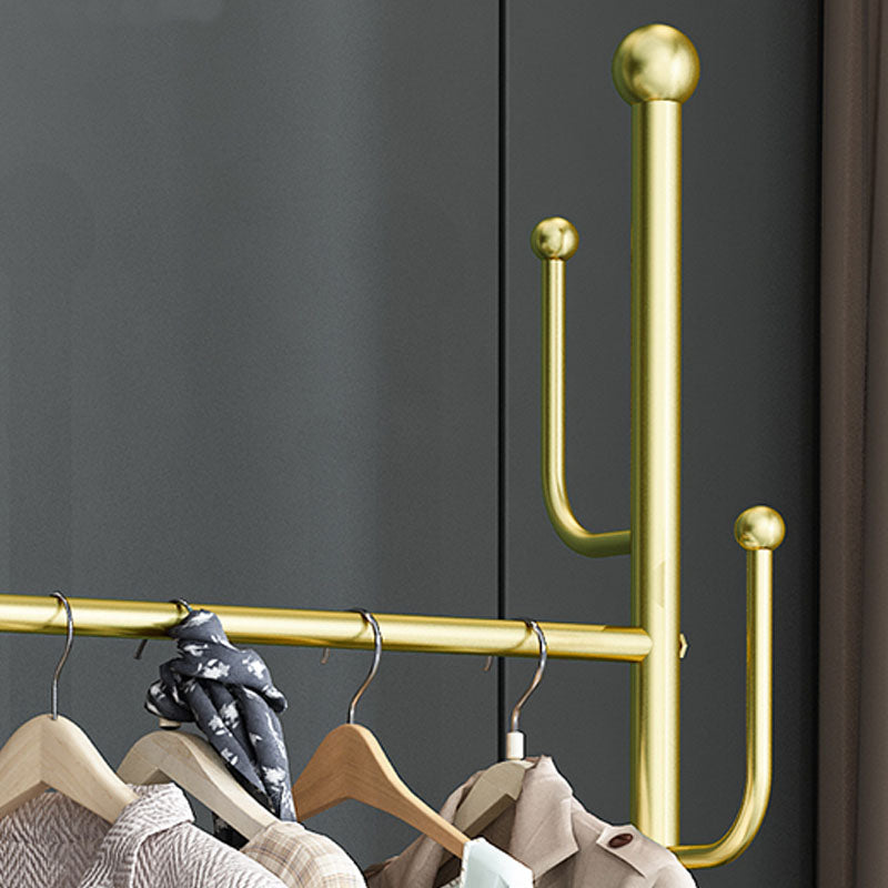 Contemporary Hall Stand Metal Hooks Shelving Included Free Standing Coat Rack