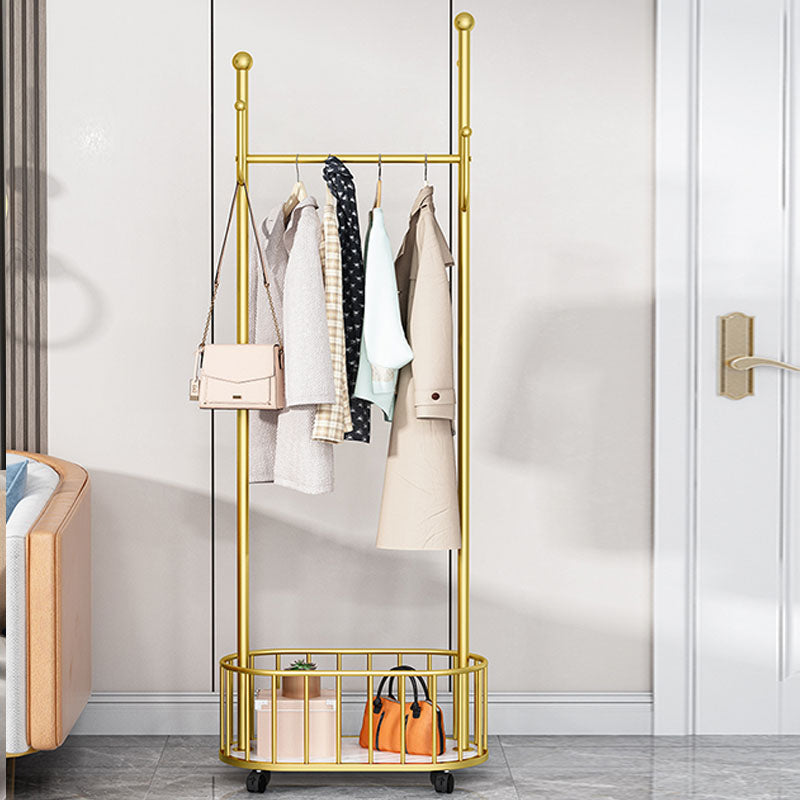 Contemporary Hall Stand Metal Hooks Shelving Included Free Standing Coat Rack