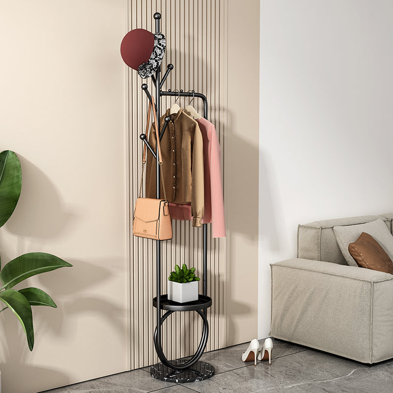 Contemporary Hall Stand Metal Hooks Included Free Standing Entryway Kit