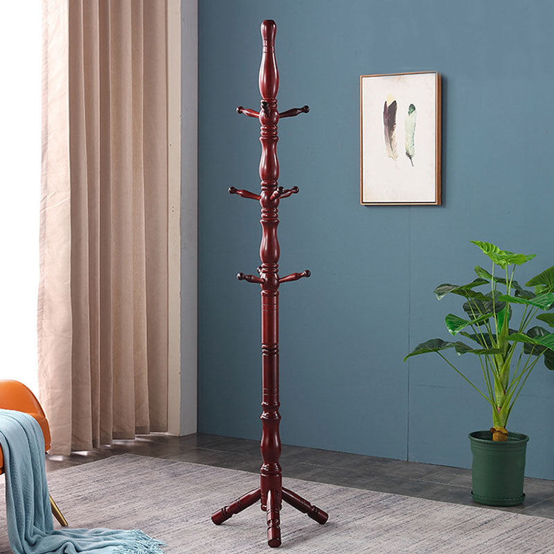 Traditional Hall Stand Wood Hooks Included Free Standing Entryway Kit Coat Hanger